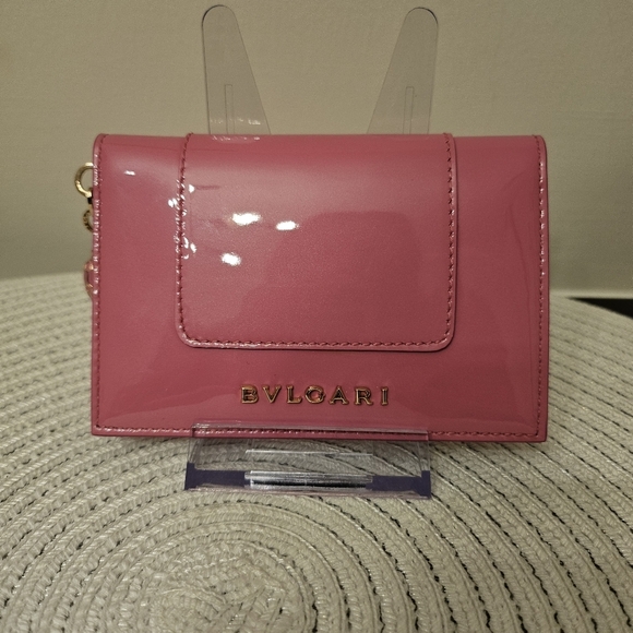 BVLGARI Serpenti Forever Pink Patent Wallet ๐ Snake Charm | Chipped + Box - Picture 5 of 11